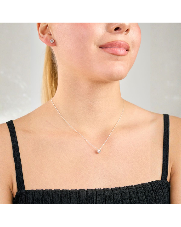 Collar De Plata 925 Punto de Luz