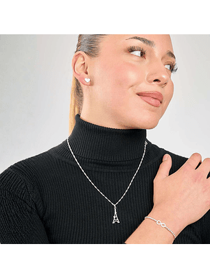 Cadena De Plata 925 Singapur & Torre Eiffel