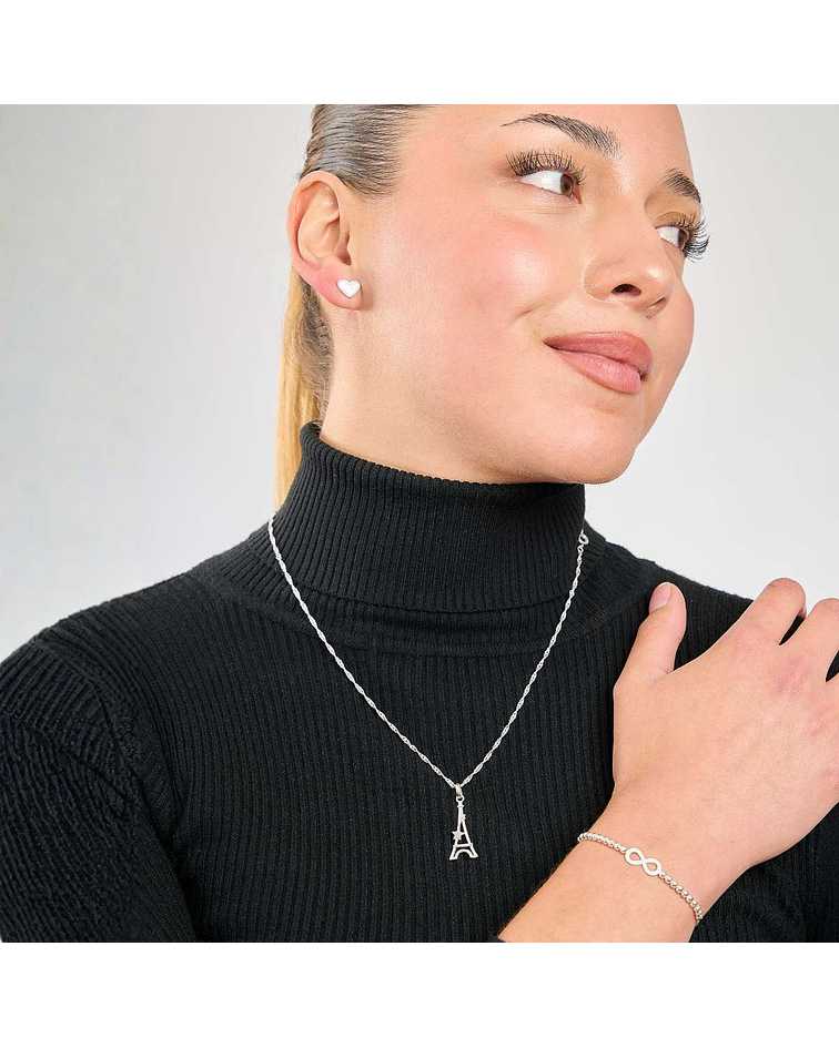 Cadena De Plata 925 Singapur & Torre Eiffel