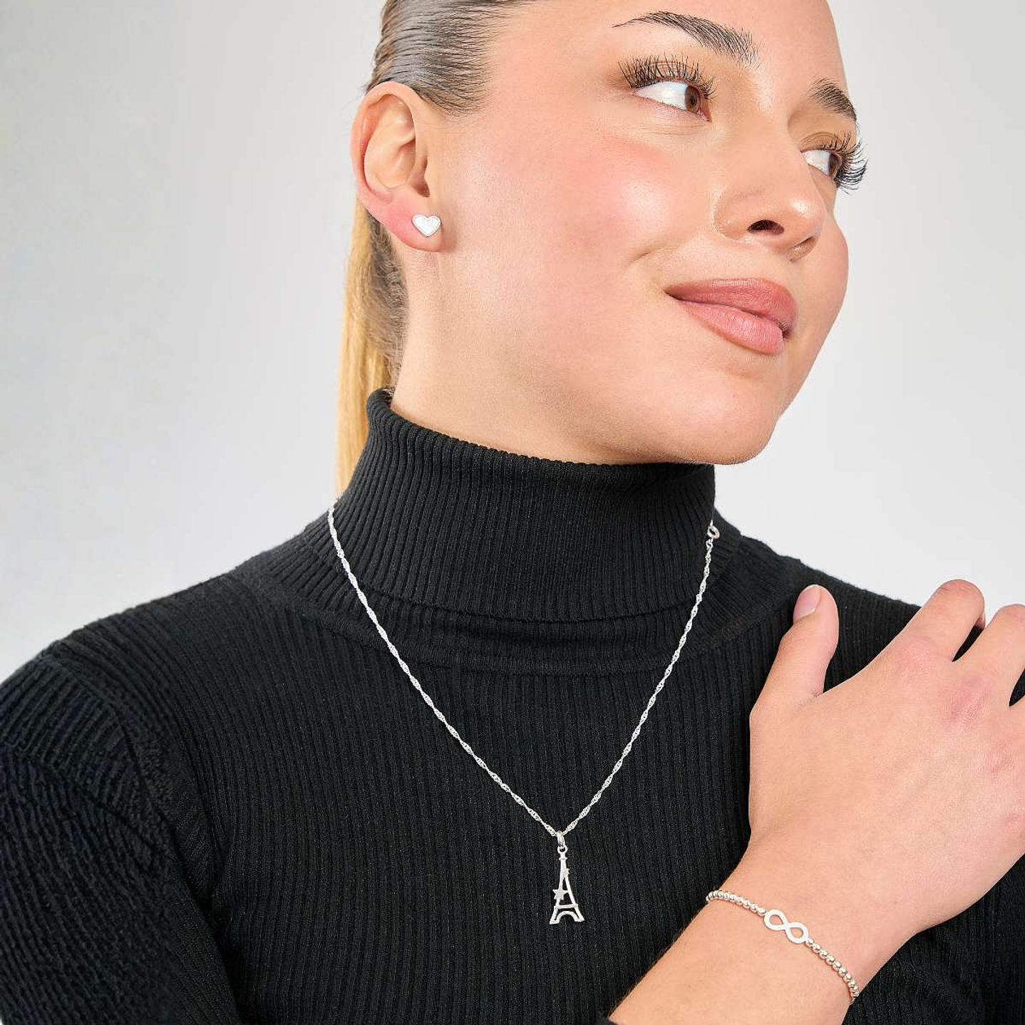 Cadena De Plata 925 Singapur & Torre Eiffel 2