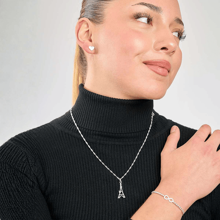 Cadena De Plata 925 Singapur & Torre Eiffel 2