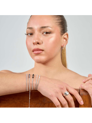 Pulsera Ajustable de Plata 925 con Cristales Swarovski