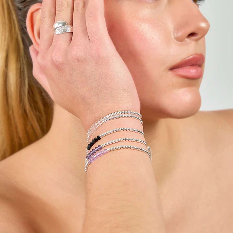 Pulsera Ajustable de Plata 925 con Cristales Swarovski