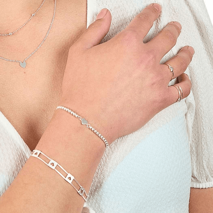 Pulsera De Plata 925 Ajustable de Corazón 2