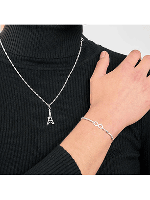 Pulsera De Plata 925 Ajustable Infinito