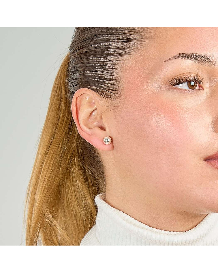 Aritos De Plata 925 Bolitas 8mm