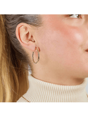 Aros De Plata Con Baño De Oro Argollas Concon