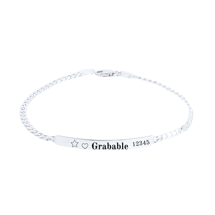 Pulsera Piocha De Plata Ley 925 Esclava Personalizado (unisex) 1