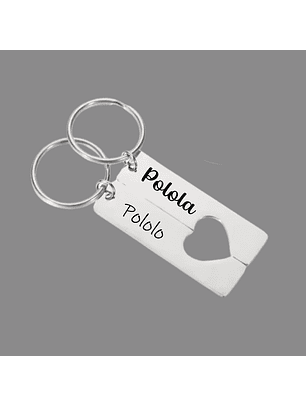 Llaveros Doble de Corazón Pareja Personalizado