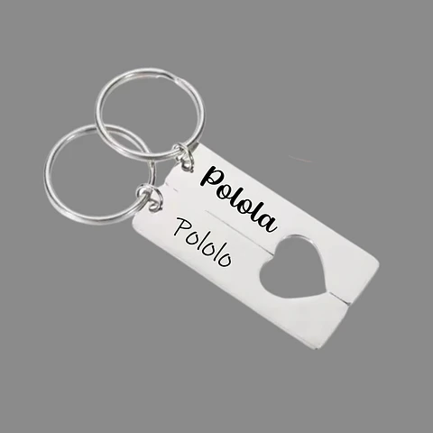 Llaveros Doble de Corazón Pareja Personalizado