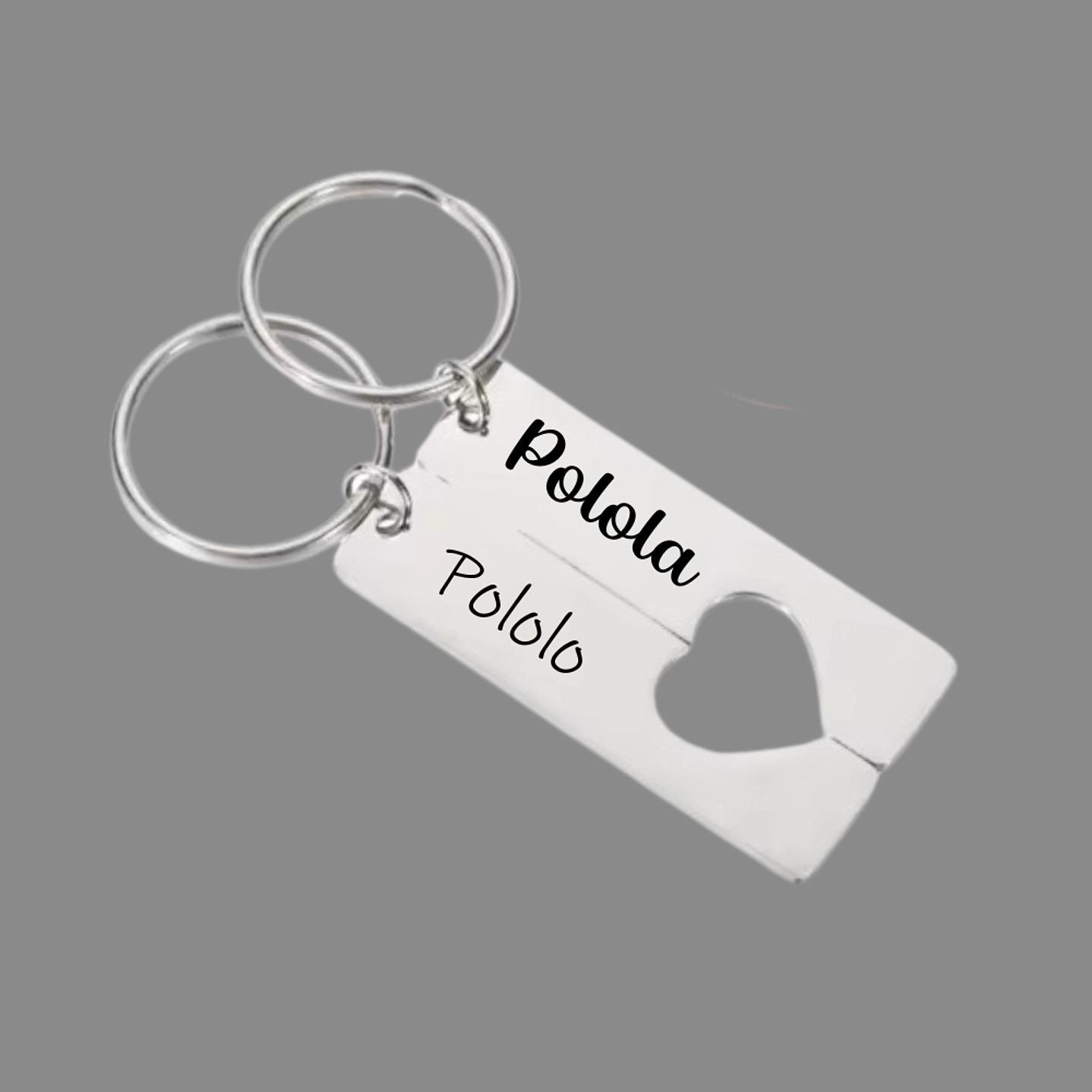 Llaveros Doble de Corazón Pareja Personalizado 2