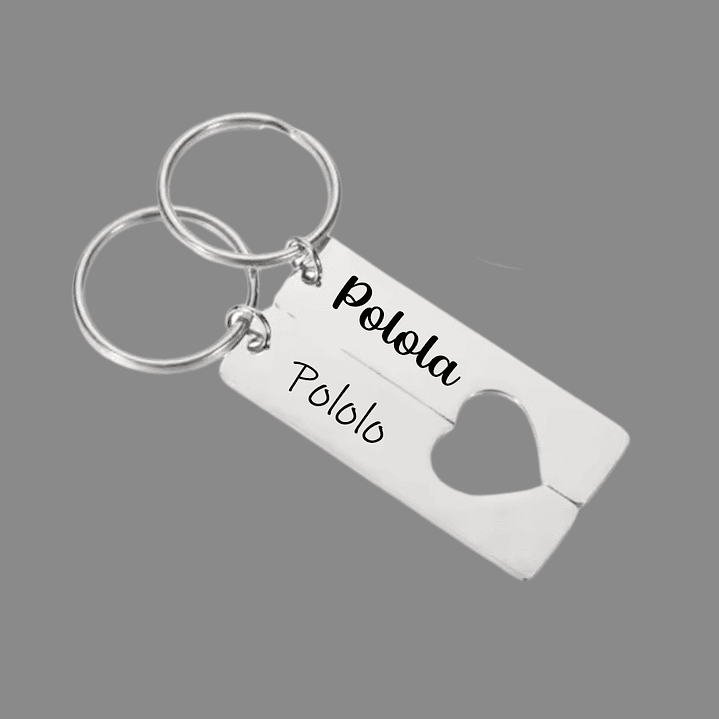 Llaveros Doble de Corazón Pareja Personalizado 2
