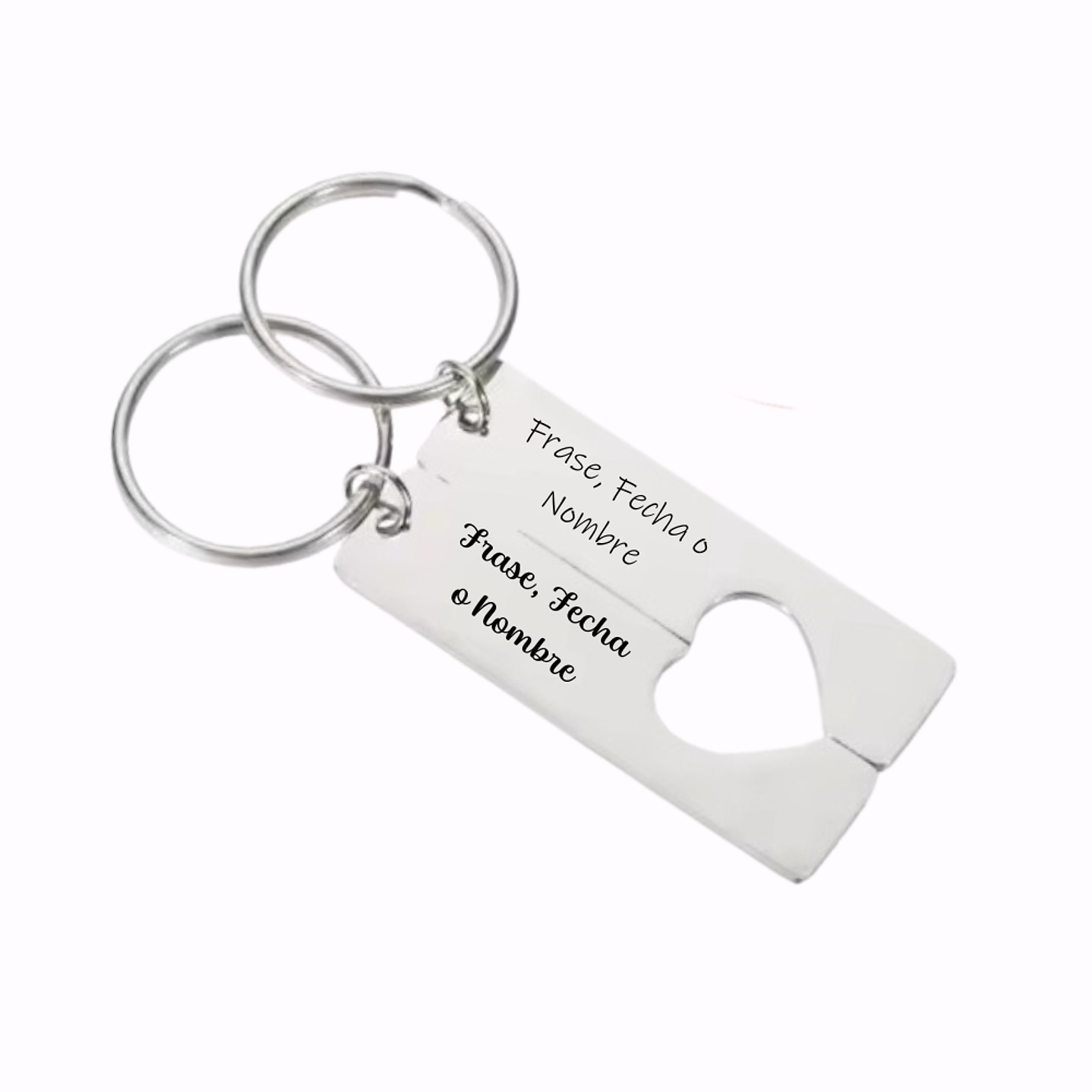 Llaveros Doble de Corazón Pareja Personalizado 1