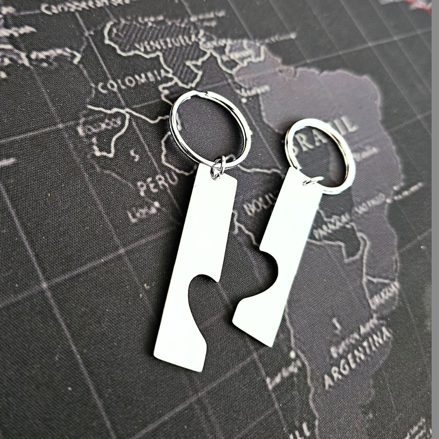 Llaveros Doble de Corazón Pareja Personalizado 4