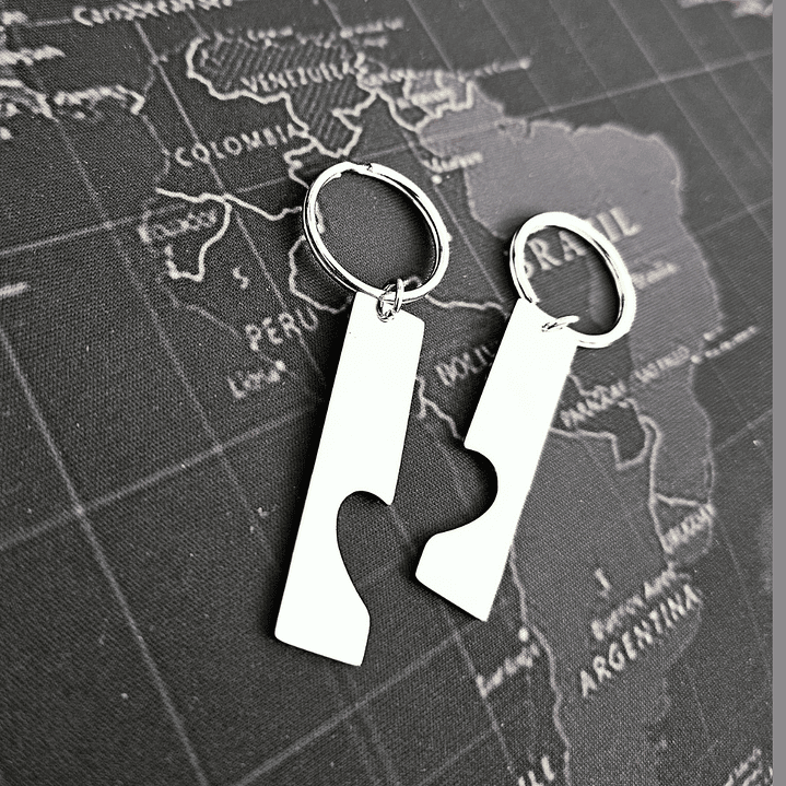 Llaveros Doble de Corazón Pareja Personalizado 4