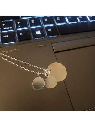 Cadena de plata  Mamá triple Personalizado- 