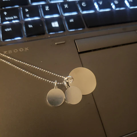 Cadena de plata  Mamá triple Personalizado- 