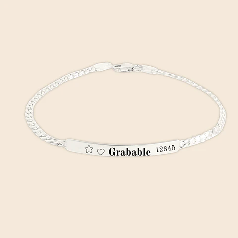 Pulsera Piocha De Plata Ley 925 Esclava Personalizado (unisex)
