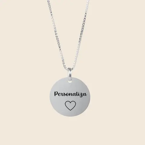 Cadena de Plata 925 & Colgate Circular Personalizable