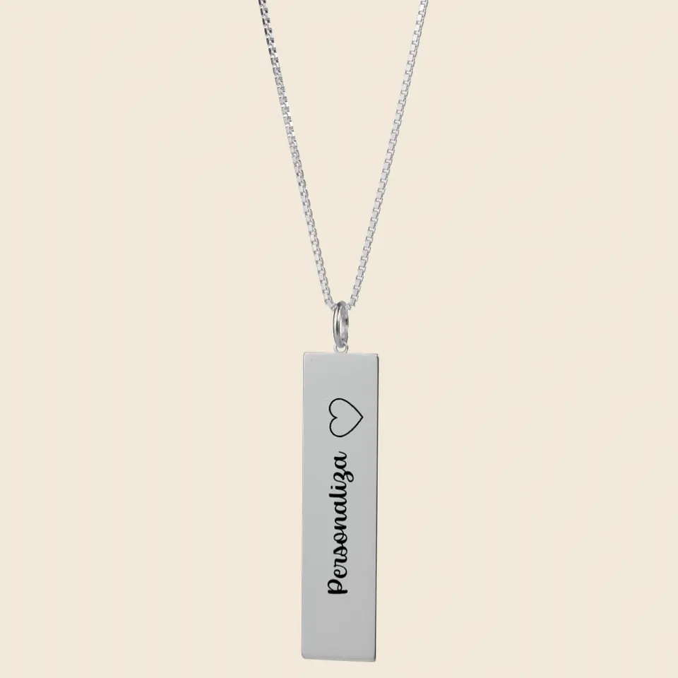 Cadena con Colgante Barra Personalizable — Plata 925 1