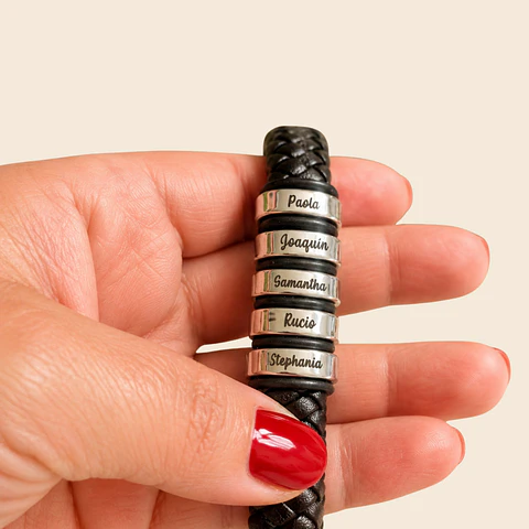 Pulsera de Cuero y Acero Linea X Personalizada