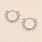 Aros De Plata Con Baño De Oro Argollas Sol Plateado - Miniatura 1