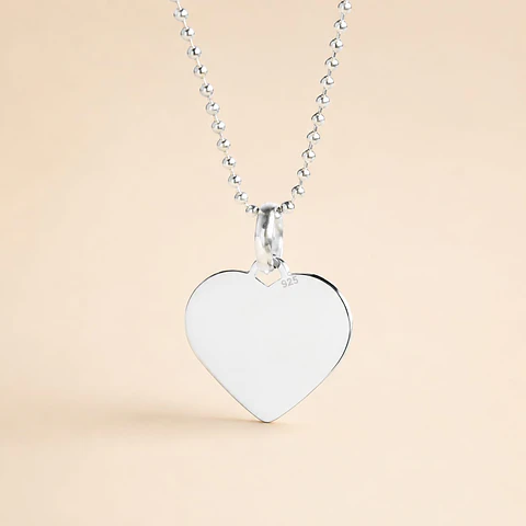 Cadena de Plata 925 & Corazón Clásico Personalizable