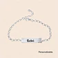 Pulsera Piocha de Plata Oso Teddy Personalizada - Miniatura 1