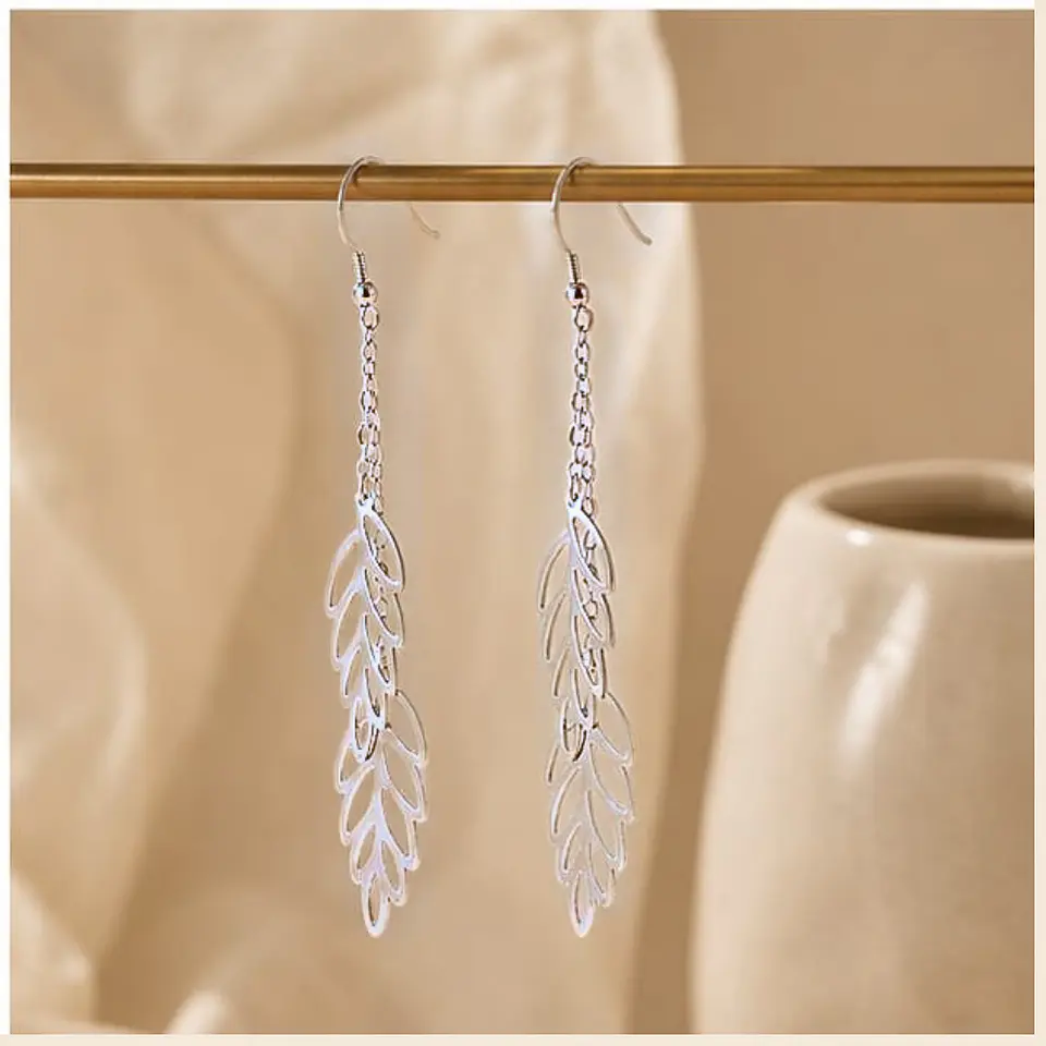 Aros Hojas Tropicales Plata 925 3