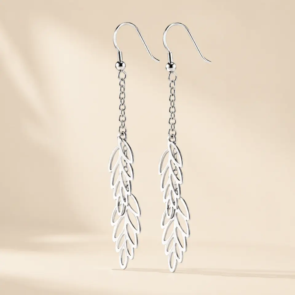 Aros Hojas Tropicales Plata 925 1