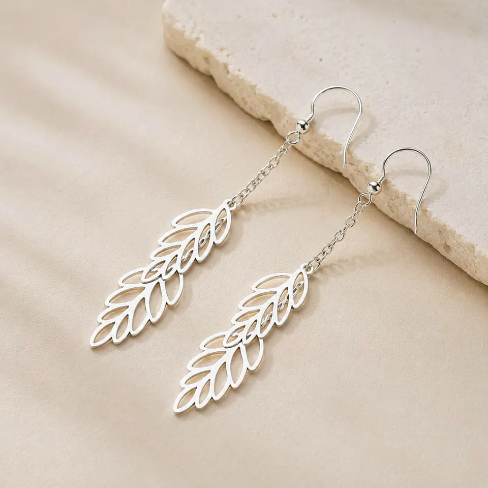 Aros Hojas Tropicales Plata 925 3