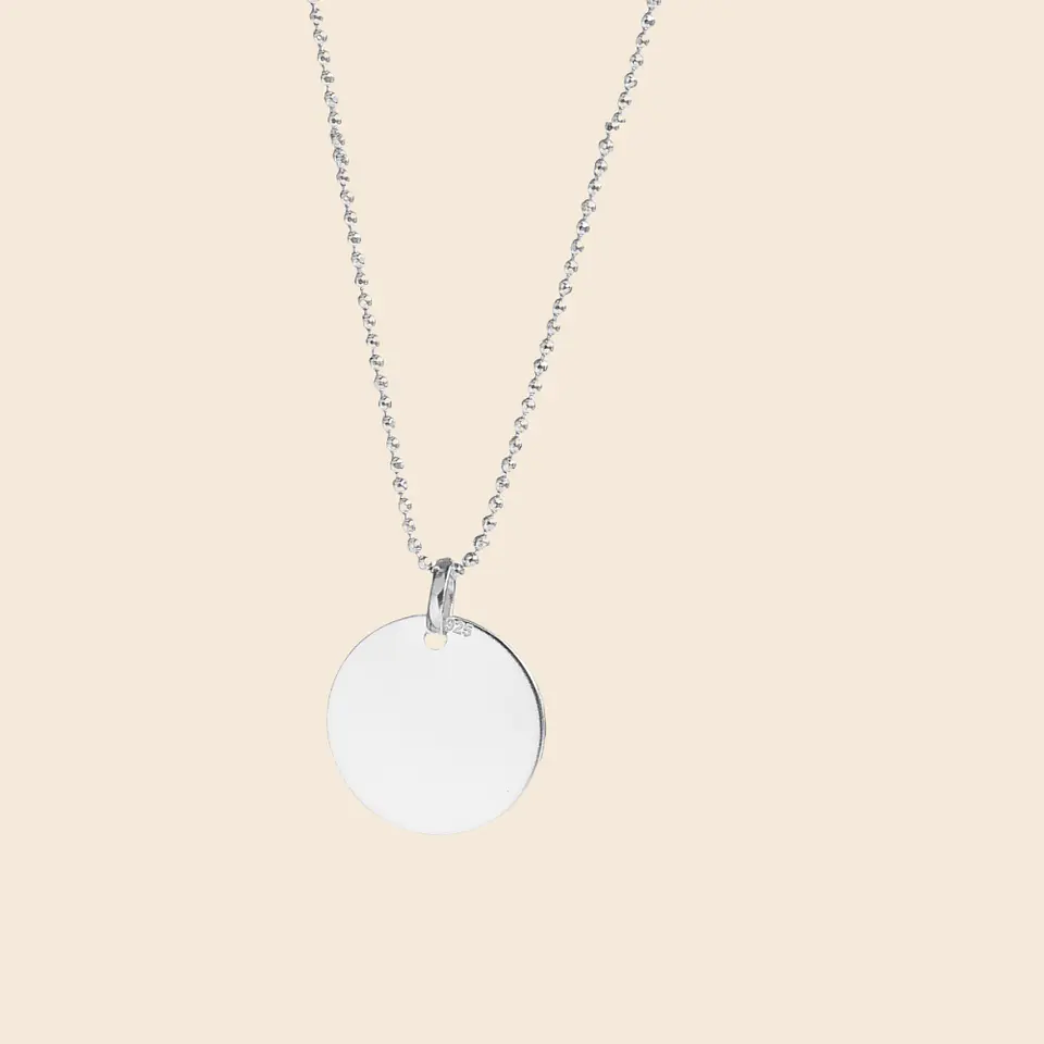 Collar Medalla Delicate Personalizable Plata 925 1