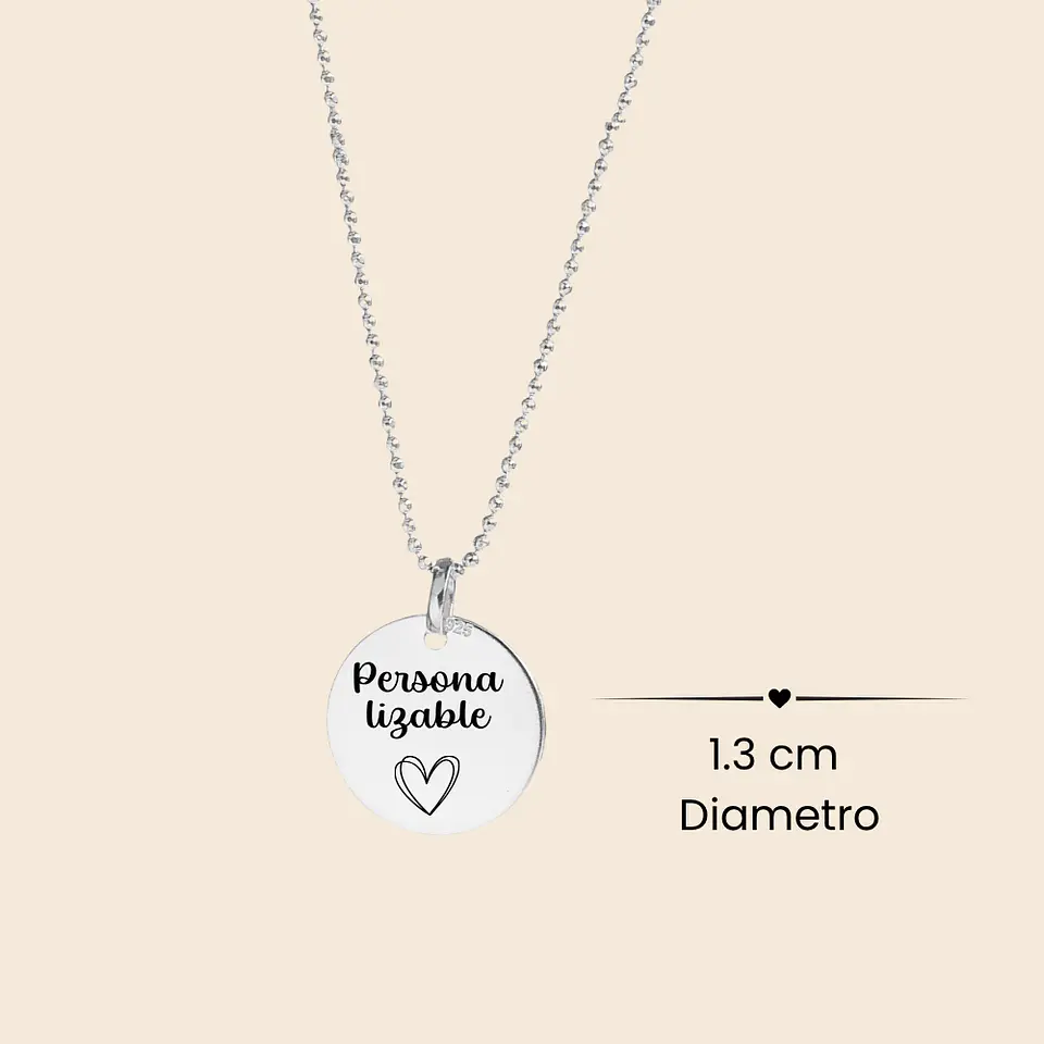 Collar Medalla Delicate Personalizable Plata 925 2