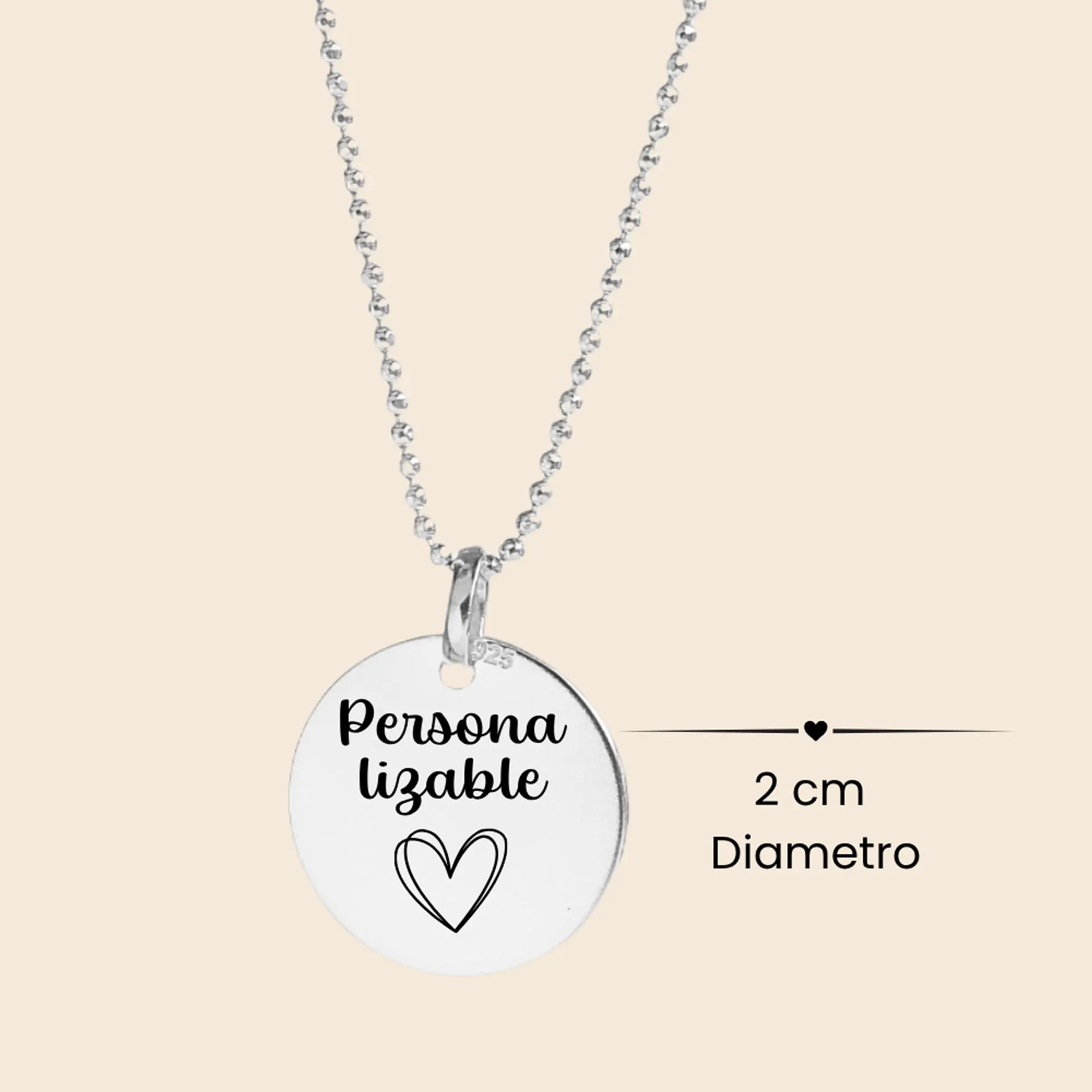 Collar Medalla Signature Personalizable Plata 925 2