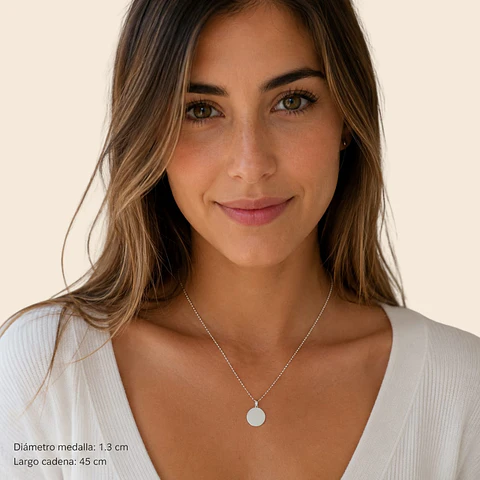Collar Medalla Delicate Personalizable Plata 925