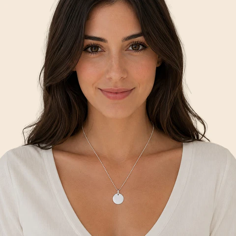 Collar Medalla Classic Personalizable Plata 925