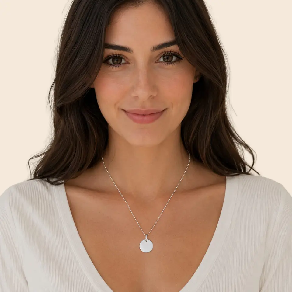 Collar Medalla Classic Personalizable Plata 925 2