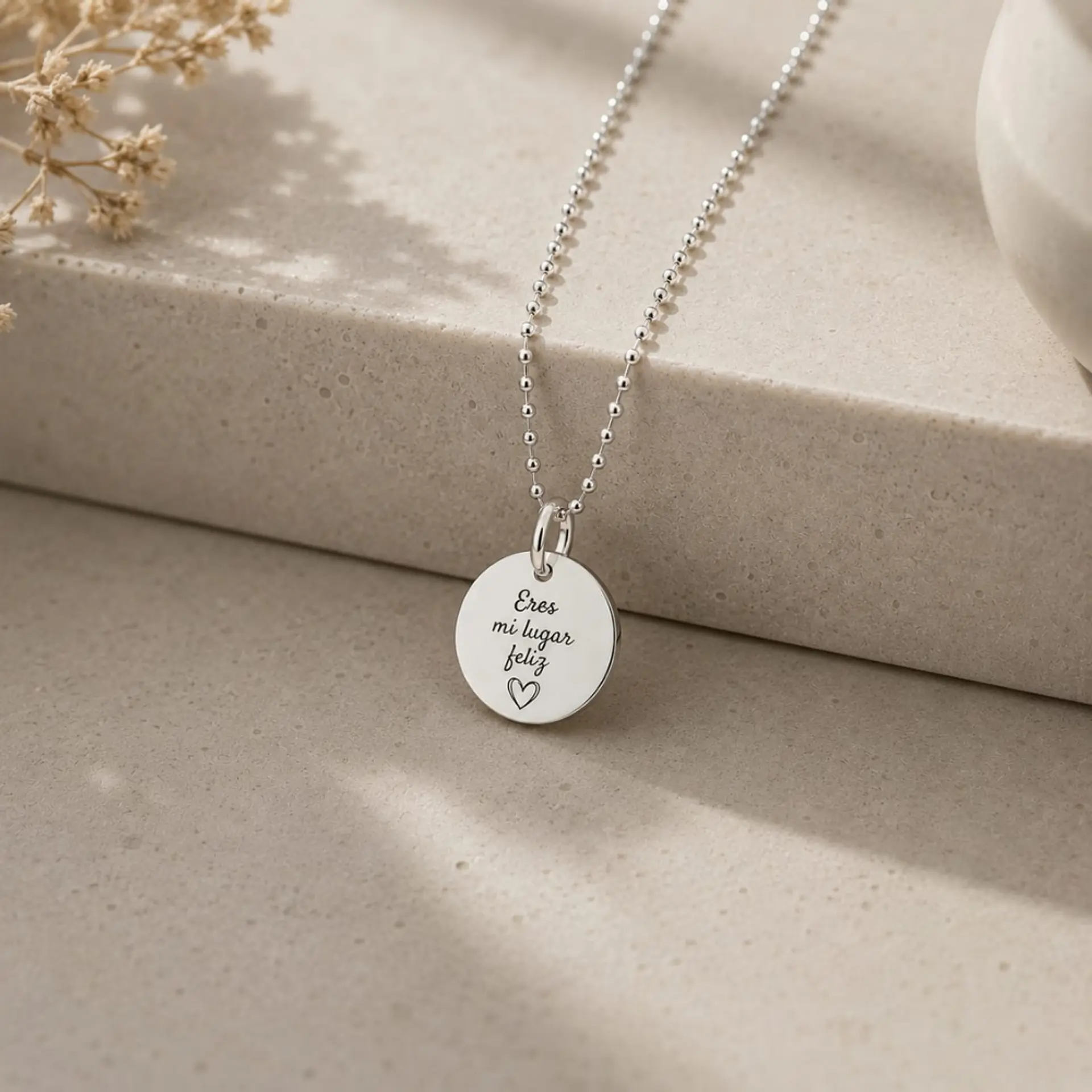 Collar Medalla Classic Personalizable Plata 925 5