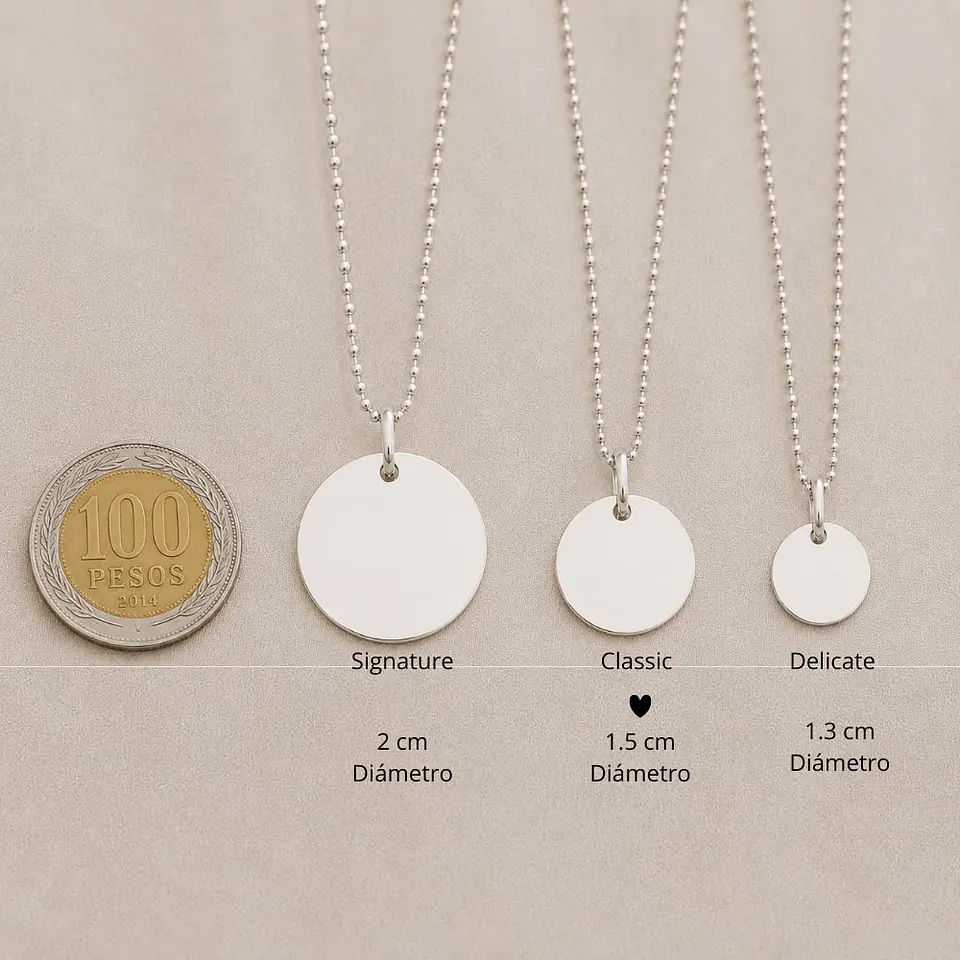 Collar Medalla Classic Personalizable Plata 925 4