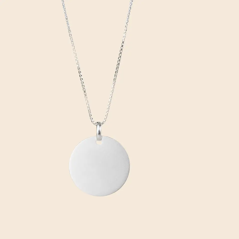Collar Medalla Classic Personalizable Plata 925 7