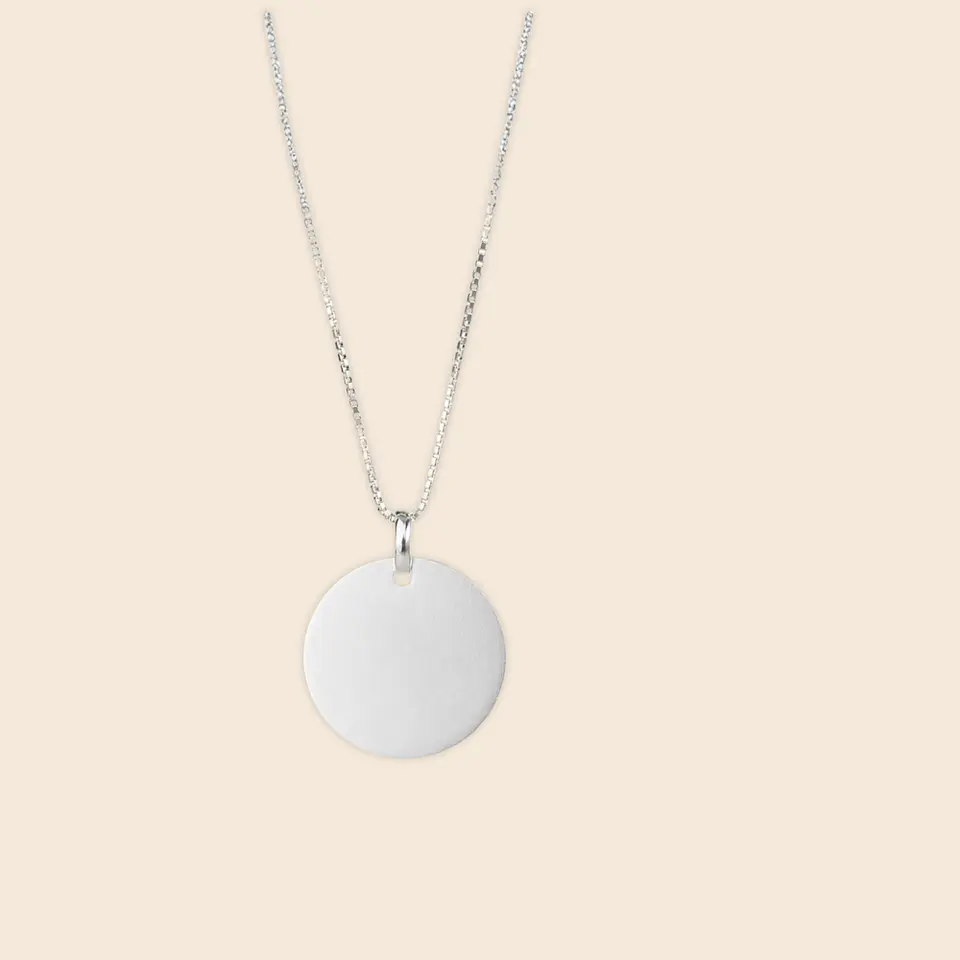 Collar Medalla Delicate Personalizable Plata 925 7