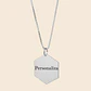 Cadena con Colgante Hexagonal Personalizable — Plata 925 - Miniatura 1