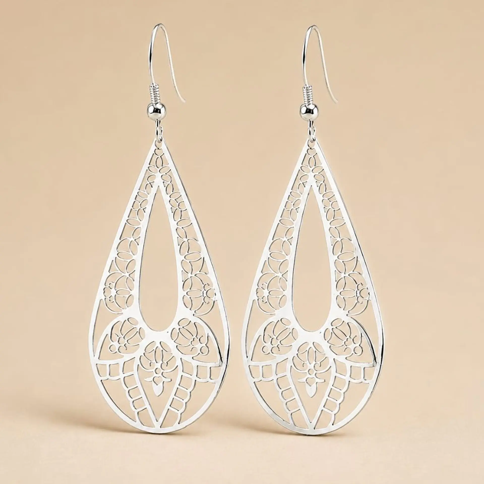 Aros Filigrana Boho Plata 925 · Gotas 1