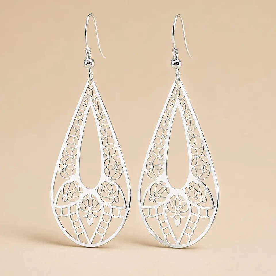 Aros Filigrana Boho Plata 925 · Gotas 1