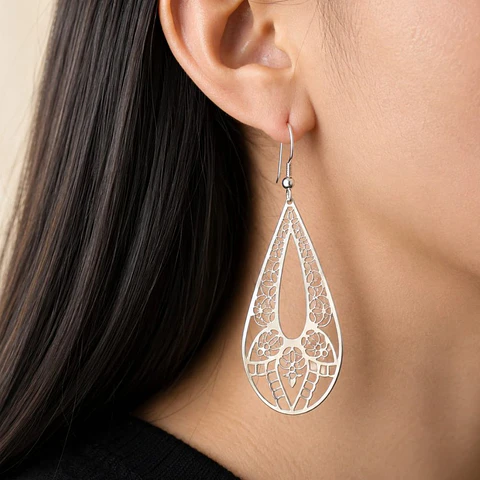 Aros Filigrana Boho Plata 925 · Gotas