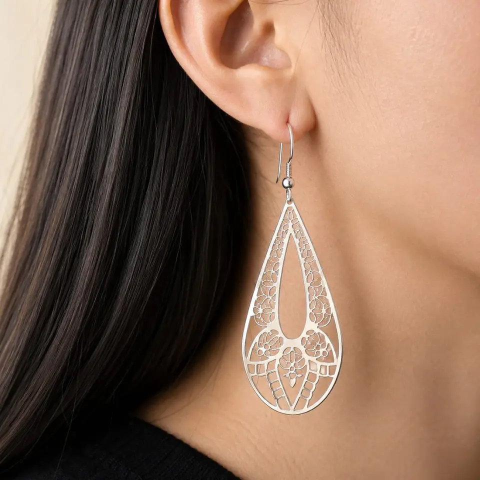 Aros Filigrana Boho Plata 925 · Gotas 2