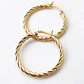 Argollas Baño de Oro 18k · Trenzado Liso 3 cm - Miniatura 1