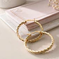 Argollas Baño de Oro 18k · Trenzado Liso 3 cm - Miniatura 2