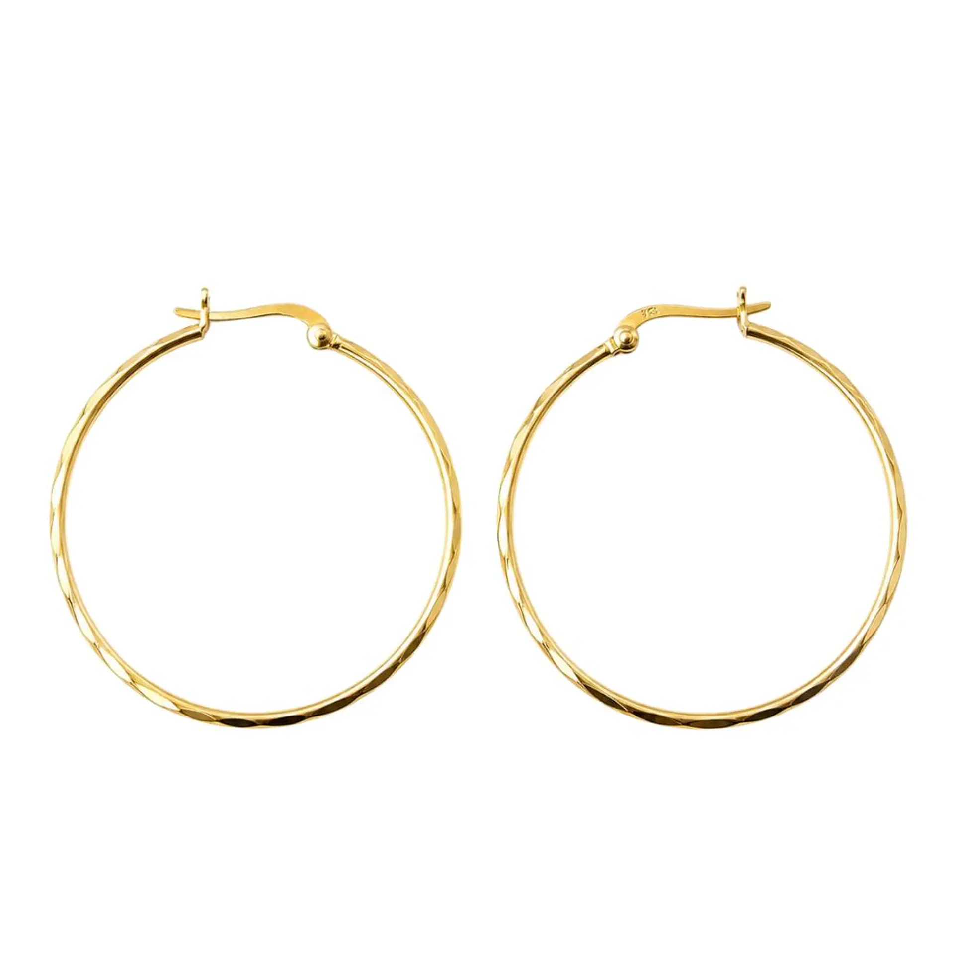 Argollas Baño de Oro 18k · Facetadas 40 mm 1
