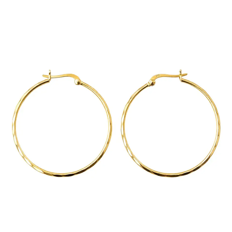Argollas Baño de Oro 18k · Facetadas 40 mm 1